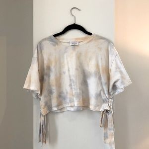 Tie die crop t shirt top